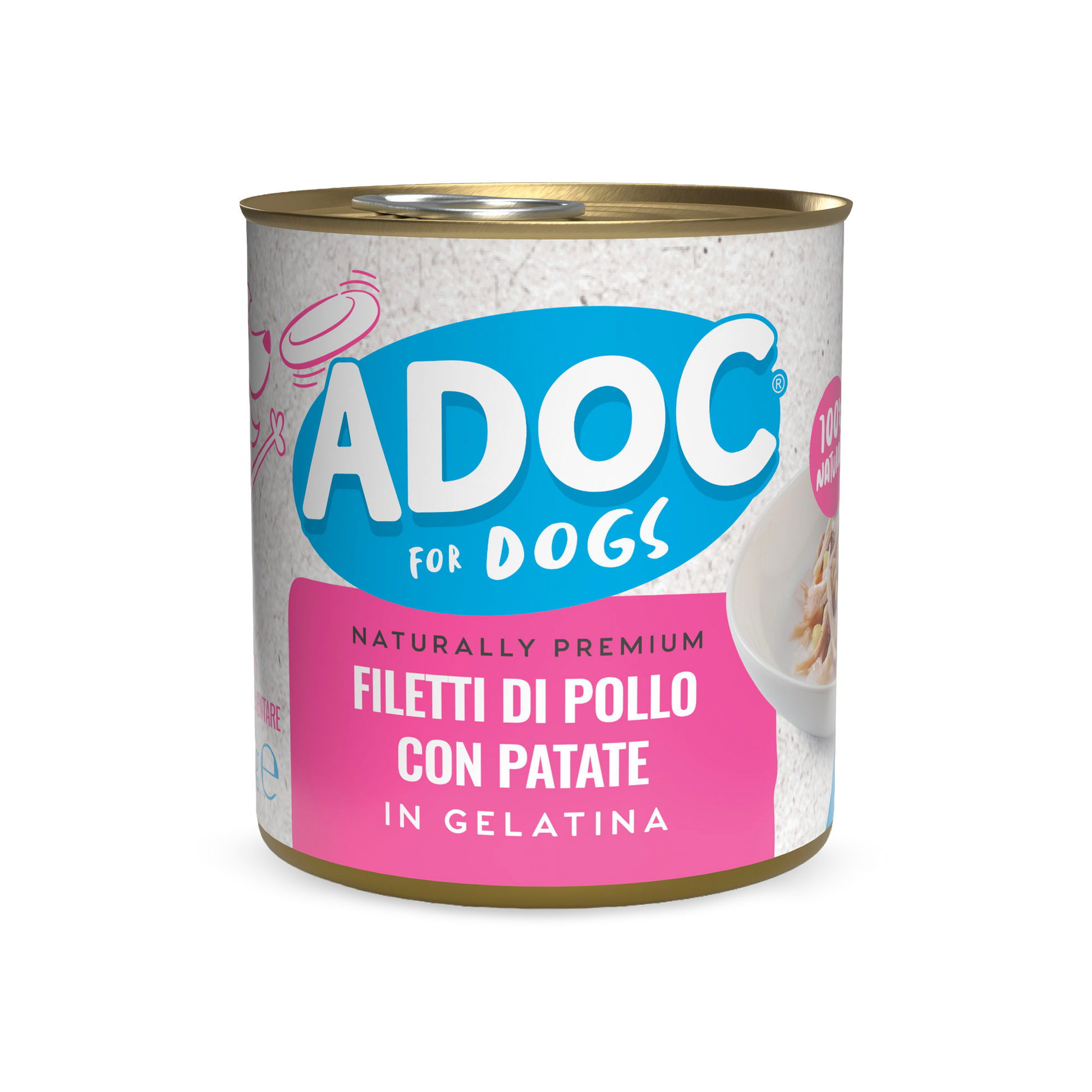 Confezione ADOC Filetti di pollo con patate 285 g per cani