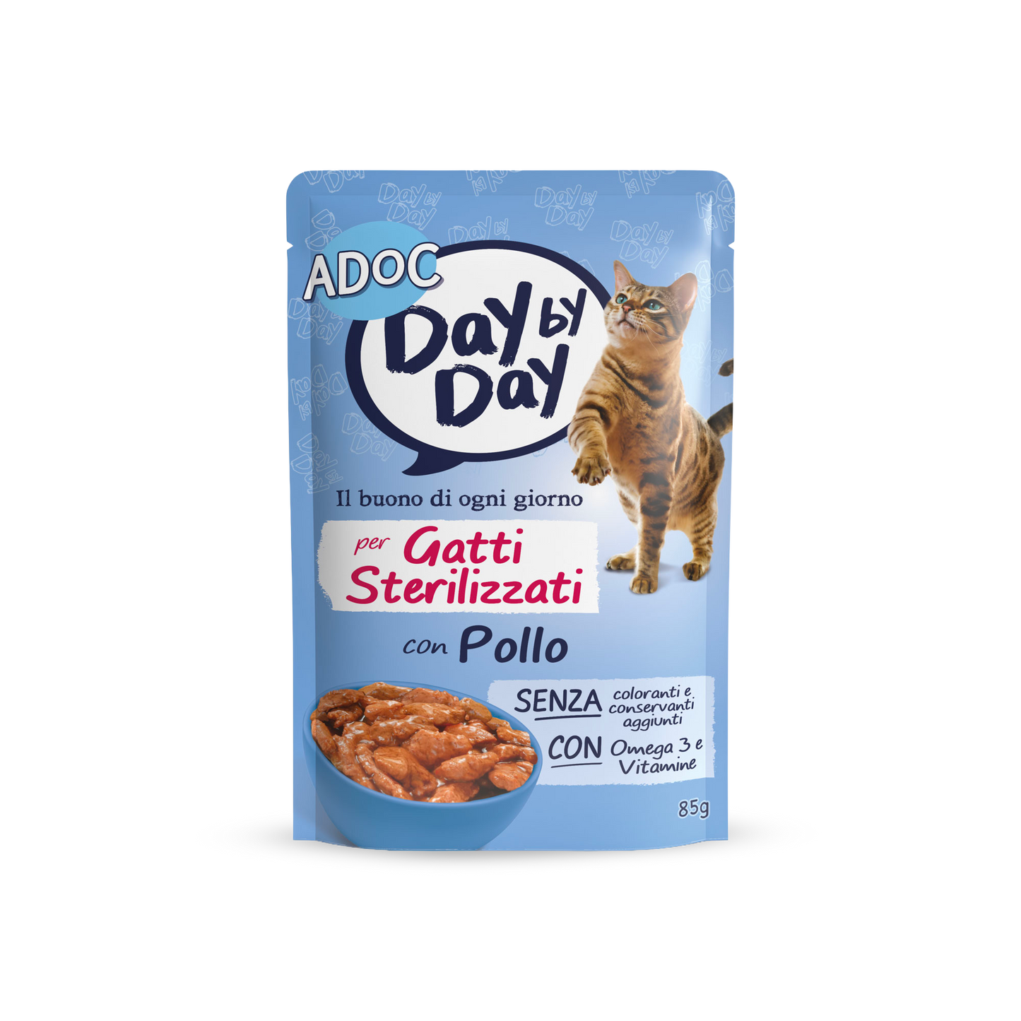 Confezione ADOC Bocconcini con pollo 85 g per gatti