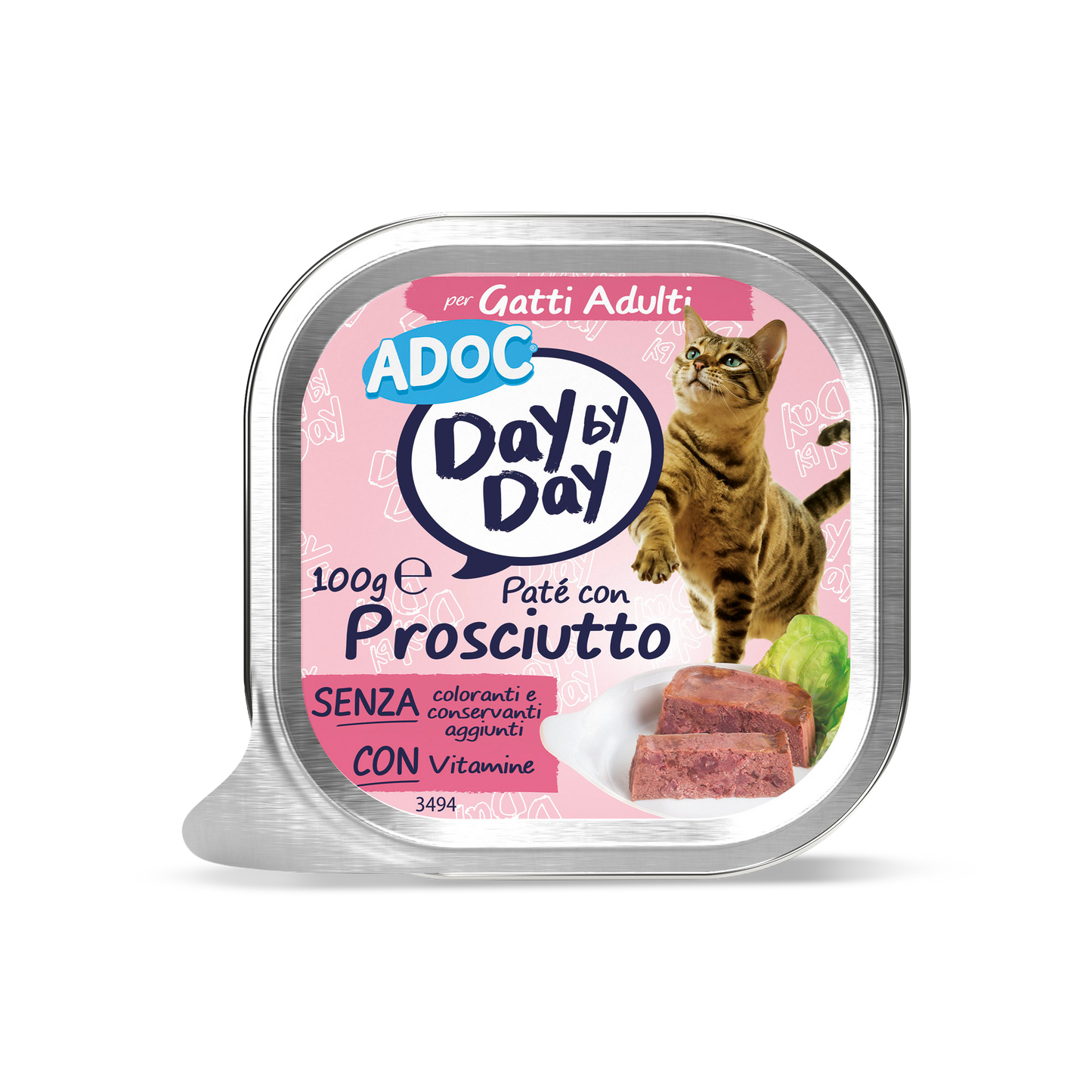 Confezione ADOC Paté con prosciutto 100 g per gatti